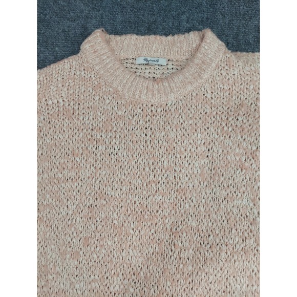 Madewell Sweater Womens Large Pink Chunky Knit Alpaca Wool Blend Crew Neck - Picture 2 of 12